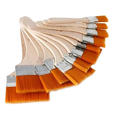 EAGLESTIME 12 pcs Pinceaux en Bois Peinture à I’Huile Set Aquarelle Acrylique Outil