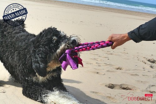 DOG-RING-TUG-TOY-Tugger-Tug-Chase-Rope-SMALL-15cm6in-LARGE-25cm10in-HAND-MADE-Soft-plaited-Flexible-FLEECE-DOG-RING-TOY-IN-VARIOUS-COLOURS-SIZES-Ideal-FOR-TRAINING-or-for-PUPPY-PLAY-High-QUALITY-Hand-