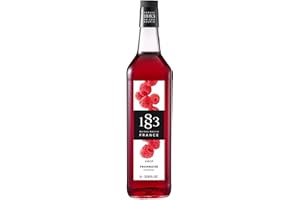1883 Maison Routin Premium Raspberry Syrup for Cocktails, Mocktails and Iced Tea Glass 1L