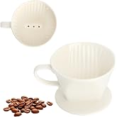 XRVRILE Porcelain Coffee Filter for 2-4 Cups of Coffee, Reusable Portafilter for Home, Cafes and Restaurants