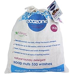 Ecozone - Nueces de jabon para lavar la ropa (bolsa de 1 kg, hasta 330 lavados)