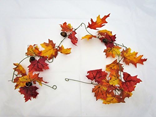 Artificial Maple &amp; Oak Leaf Garland With Acorns - 180cm - Autumn