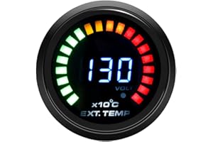 ETOPARS Automotor Kfz Fahrzeug 2 Zoll 52mm Rauch Len Digital Abgastemperaturanzeige Messgerät Gauge Meter Instrument EGT 20 Lichtanzeige Rennmesser