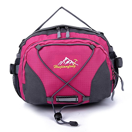 Wewod Riñoneras Trail Running/Riñoneras Trekking/Riñoneras Viaje/Bolso Bandolera Deporte/Riñoneras Impermeables 28 x 20 x 12 cm (L x H x W) (Rose Red)