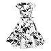 Produktbild Heiß!Damen Vintage Kleid Yesmile 50s Vintage Retro Cocktail Kleider Mode Retro Vintage Rockabilly Kleid Partykleider Sommerkleid Blumenmuster Rockabilly 1950er Elegante Ärmellos Swing Kleider (S, Weiß)