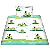 Casa Colori 2 Piezas. Niños Franela Ropa de Cama 100 x 135/40 x 60 cm Algodón Rana Boda