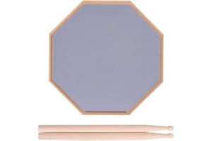 WENROU 8 Zoll Drum Pad ÜBungspad Schlagzeug, ÜBungspad Schlagzeug, Trommel ÜBungspad, 2 Seitig Leises ÜBungspad, Mit Massivholz Drumsticks, Für Übe Das Trommeln, Grau