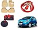 Auto Pearl Premium Quality Car Accessories Combo of Car Floor Foot Mats 4D Beige. & Premium Make Red Black Car Pet Seat Cover. & Car Heavy Duty Jumper Booster Cables Anti Tangle Copper. RS.2489.00