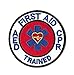 Produktbild Erste Hilfe CPR ausgebildeten Patch Embroidered Iron on Patch 8 cm AED Medic rot Kreuz Badge zertifiziert DIY Aufnäher