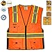 Price comparison product image KwikSafety High Visibility Hi Vis Waistcoat Deluxe ZipUp HiVis Vest Hi-Vis Reflective Waistcoat Hi Viz Gilet Class 2 Safety Vest Pockets Zip Front Fastening Hi Vis Vest Reflective, Orange, 4XL/5XL