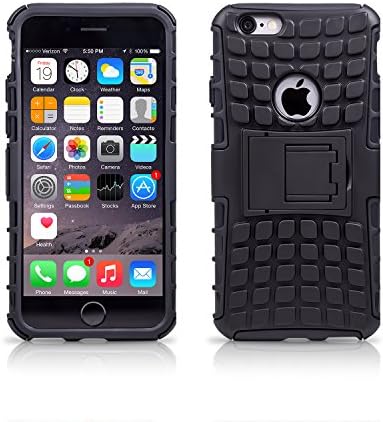 MobilePro Apple iPhone 6 / 6S Case Black Heavy Duty Shockproof Defender Cover [Includes A Screen Protector]