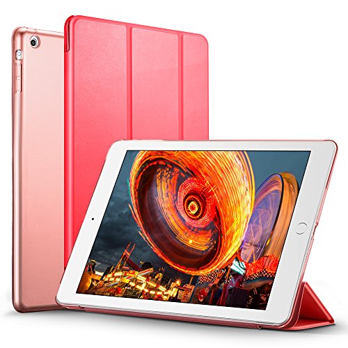 iPad Mini Hülle, ESR® Yippee Series Auto Aufwachen / Schlaf Funktion PU Ledertasche mit Durchschaubar Rückseite Abdeckung Schutzhülle für iPad mini 3/2/1 (Leidenschaftliches Rot)