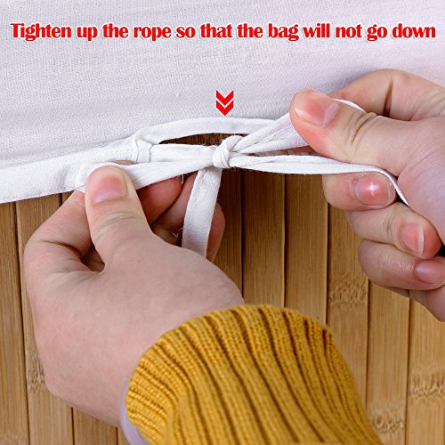 Songmics Faltbar Bambus Wäschekorb 58L Wäschebox Wäschetruhe Wäschesammler Wäschetonne Wäschewagen Dreieck LCB46S - 6