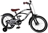 kinderfahrrad cruiser 20 zoll Klingel 16 Zoll Fahrrad Qualitäts Kinderfahrrad Schwarz matt Jungen Black Cruiser 21602C