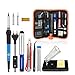 Produktbild Elektrische Lötkolben Set, mit Einstellbarer Temperatur 200-450 ° C und EIN- / Ausschalter, 5 Lötspitzen, Entlötpumpe, Lötdraht, Abisoliermesser, Ständer
