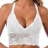 🌻【Modisch design】-- Weich gepolsterter BH im Triangel Fit aus sehr feiner, zarter Spitze mit floralen Motiven. BH mit feminin tiefem V-Ausschnitt und Verspielte Bogenkante am Ausschnitt einenverführerischen Look entstehen lässt.