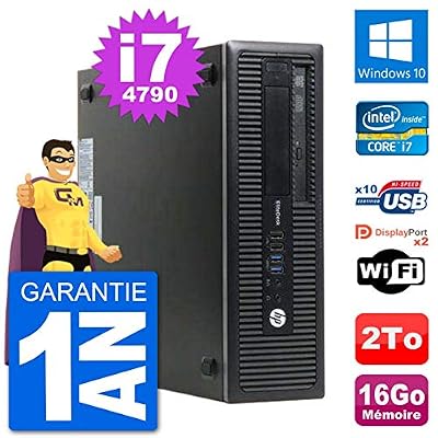 HP PC EliteDesk 800 G1 Core i7-4790 RAM 16Go Disque Dur 2To Windows 10 WiFi (Reconditionné)