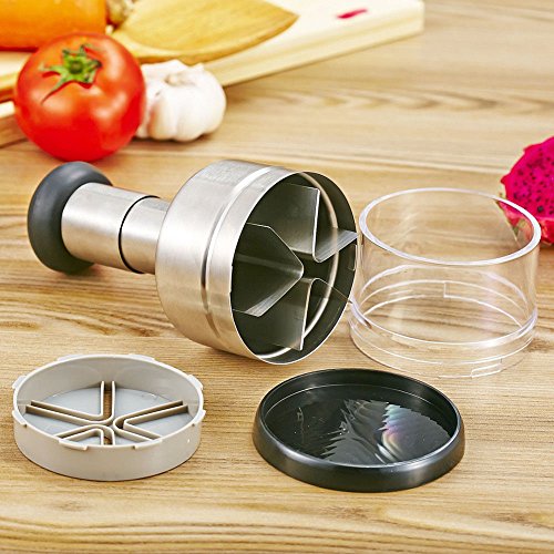 Handheld Zwiebel Knoblauch Allesschneider Chopper Cutter Peeler Reibe dicer Drücken - 2