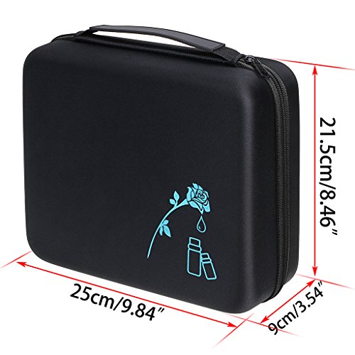 btsky 42 Flaschen Langlebig und wasserdicht Hard Shell EVA-ätherischen Ölen Griff Tragetasche Nagellack-Aufbewahrungsbox Schaumstoffeinlage Organizer schwarz - 2