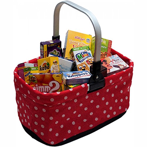 Preisvergleich Produktbild Kaufladen-Zubehör Tragekorb TANNER Einkaufskorb mit Punkten, gefüllt