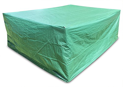 Dryzem, copertura protettiva per mobili da giardino e veranda, grande, rettangolare, in poliestere, con chiusura con cordino