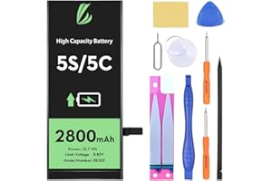 LL TRADER Akku für iPhone 5S/5C, Lithium-Ionen-Akku, hohe Kapazität, 2800 mAh, mit allen Reparaturwerkzeugen