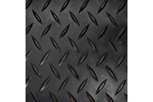 COMERCIAL CANDELA FELPUDOS Y ALFOMBRAS Revestimiento de Caucho Antideslizante| Suelo de Goma PVC Negro 1mm Diseño Estrias (140_x_150 CM)