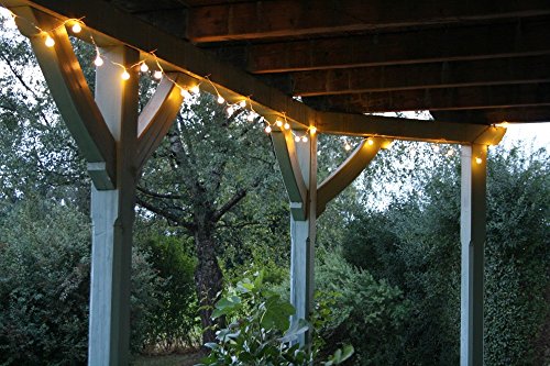 LED Lichterkette Bunt oder Warmweiß Partylichterkette LEDs stabile Kugeln IP44, Farbe:Warmweiß;Länge:12 m - 3