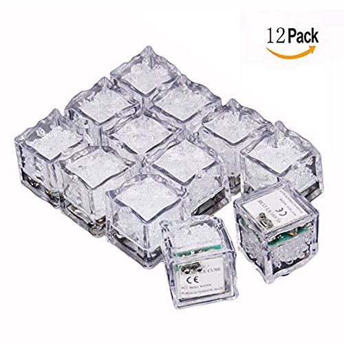 Gearmax® Wassertauch Dekorative LED Ice Cubes Quick Flashing LED Eiswürfel Schnelle Blinkenden Dekorative MultiColor Würfel – Set von 12 - 2