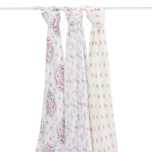 aden + anais Silky Soft Swaddle (Flower Child, Pack of 3)