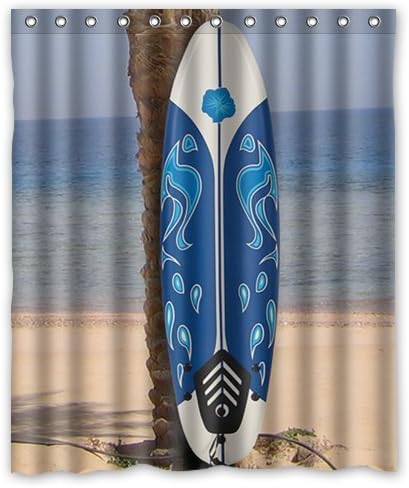 DAMEILIN 60(W) x72(H)-Inch Waterproof Bathroom Surf Board Perfect for Shower Curtain to fit bath tubs
