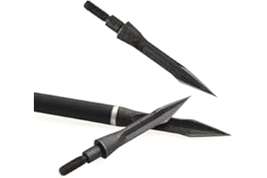 MILAEM 6 pcs Tir À l'arc Pointes de flèche 112Grain Broadheads en Acier Flèche Conseils Point pour Arc Composé Arc Recourbé Arc Chasse Flèche
