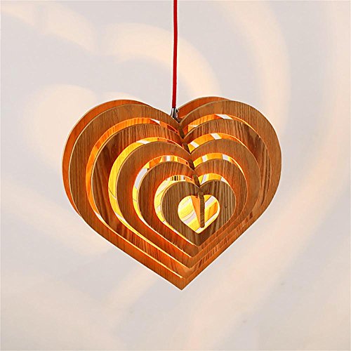 Preisvergleich Produktbild XYDM Pendelleuchten Kreativ Persönlichkeit Herzförmig Massivholz Deckenlampe Edisonbirne Cafe Pendelleuchten Küche Restaurant Fixture Hängelampe