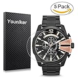 Youniker 5 Pack Diesel Displayschutzfolie, Diesel Displayschutzfolie Folien für Diesel Herren Armbanduhr DZ4309 Mega Chief Crystal Clear HD, Kratzfest, Keine Fingerabdrücke, blasenfrei Film