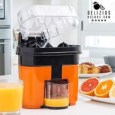 Eurowebb Appareil à Double Presse-Agrumes électrique jus d'orange Facile Blanc Gris Jaune