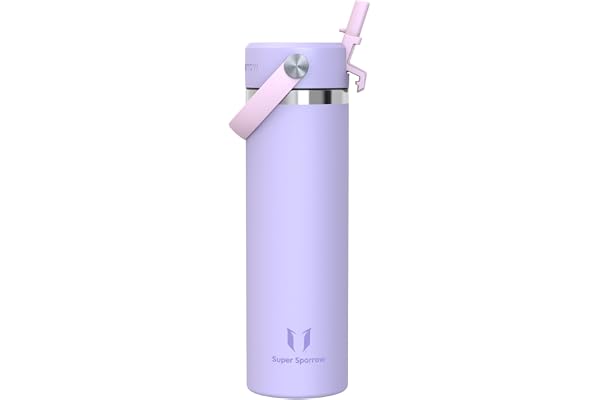 Sparrow Botella Agua Acero Inoxidable 750ml Botella Termica Pajita - Termo | Cantimplora Antifugas Hermética, sin BPA, Apta Lavavajillas, Frío y Caliente, Deporte Gimnasio Viajar, SwivelSip Tapón Flex