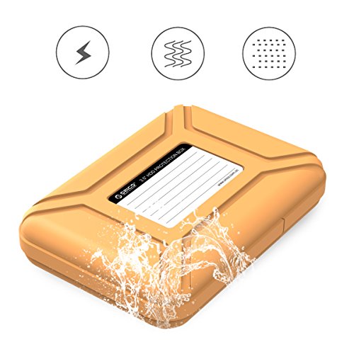 ORICO Festplattentasche Schutztasche Schutzbox (3.5″, Orange) – Aufbewahrungstasche für 3,5 Zoll Festplatten Western Digital WD Seagate Toshiba Samsung Intenso - 7