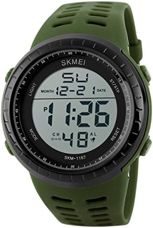 SNHWARE Men's Table With LED Outdoor Multi-purpose Waterproof Sports Electronic Watch,ArmyGreen