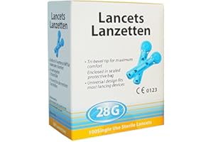 HOME HEALTH EUROPE 200 Lancetas 28G Universales - Totalmente Compatibles con Autolet/Microlet/Auto Mini/Glucolet/Hemalet/Penlet II/Soft Touch/AutoLancet/BD Lancet Device/Freestyle/SD Codefree