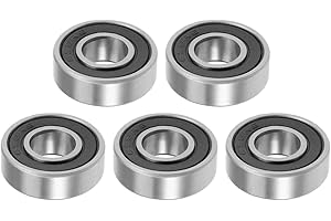 PATIKIL 8mm x 19mm x 6mm Profondo Scanalatura Sfere Cuscinetti, 5 Pezzi Alto Carbonio Acciaio Cuscinetto a Sfera a Gola Profonda per Potenza Trasmissione, 698-2RS