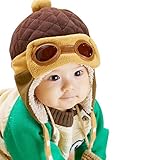 Tonsee® Toddlers Cool Baby Boy Girl Kids Infant Winter Pilot Aviator Warm Cap Hat Beanie Earflap Hats (Coffee)