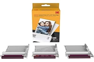Kodak Nytt bläckbandspapper, "30 fotopatron, fotopapper för mini-fotoskrivare, shotkombo vit, termisk sublimering