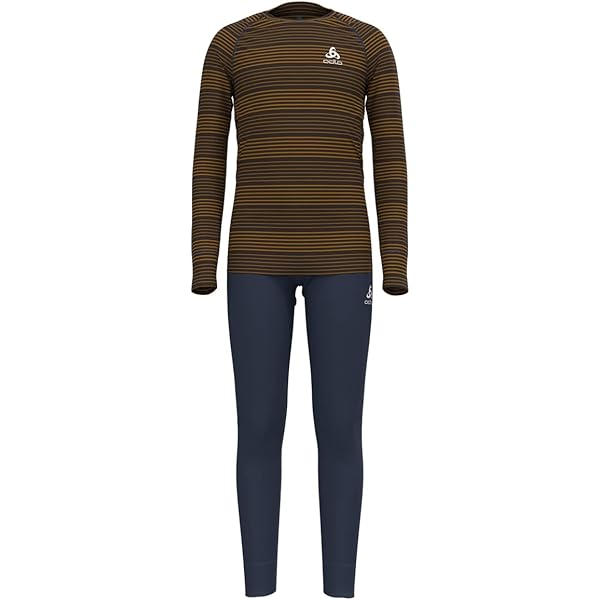 Odlo Kinder Baselayer Langarm - Wärmendes Eco Stripe Shirt Für Wintersport