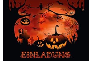‎EDITION COLIBRI Edition Colibri 10 Einladungen Halloween - Kürbis auf Friedhof: Einladungskarten Erwachsene/Kinder für Grusel-, Horror-Party, 10-er Set, Eule, Kürbis, Grabstein, schwarz (10752DE)