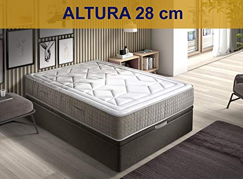 Relaxing-Confort AMZP18 135X190 Colchón muelles ensacados viscoelásticos, Poliuretano, Doble