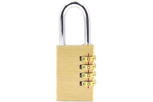 YIWONFU Candado Combinacion 4 Dígitos Candado Numerico Material de Latón Impermeable, Cerradura de Combinación para Gimnasio, Maleta de Equipaje y Caja de Herramientas, S (6.1 x 2.1 x 1cm)