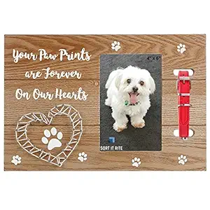 Dog Memorial Picture Frame as a Pet Loss Gift - Pet Collar Keepsake Picture Frame to show you care - 