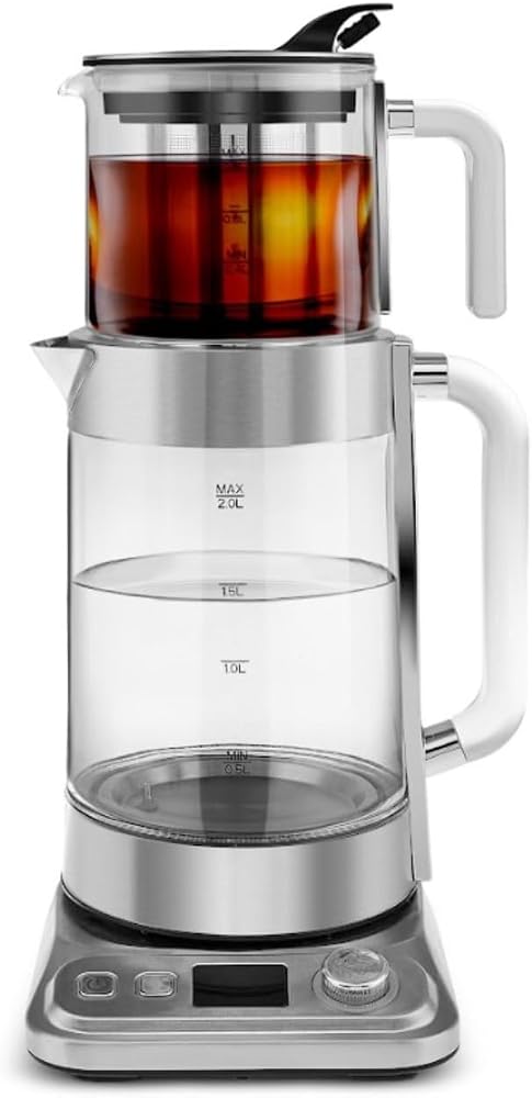 Karaca Refika'dan XL Cam Çay Makinesi Chrome