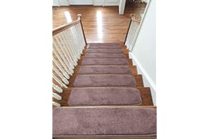 emmahome Carpet Stair Treads NON-SLIP MACHINE WASHABLE Mats/Rugs, 22x67cm, 11mm Thickness (Camel, 15)