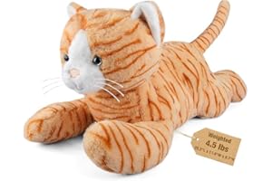 BOBBIE & LAXI Wypchane zwierzęta obciążeniowe dla kota, przytulne, miękkie, pluszowe poduszki ze zdejmowaną torbą ceramiczną, prezent dla dorosłych, dzieci, chłopców i dziewcząt, 63 cm, 2 kg